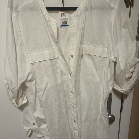 Calvin Klein linen button down top - Picture 6 of 6